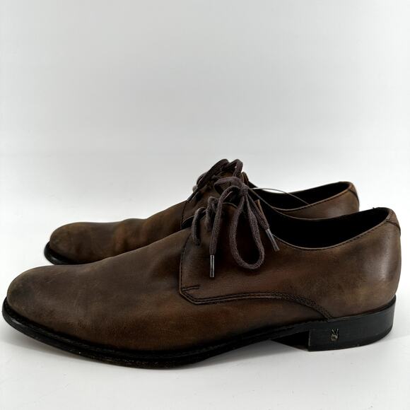 John Varvatos Oxford Dress Shoes Lace Up Heeled Leather Formal Brown 9.5M main image 5